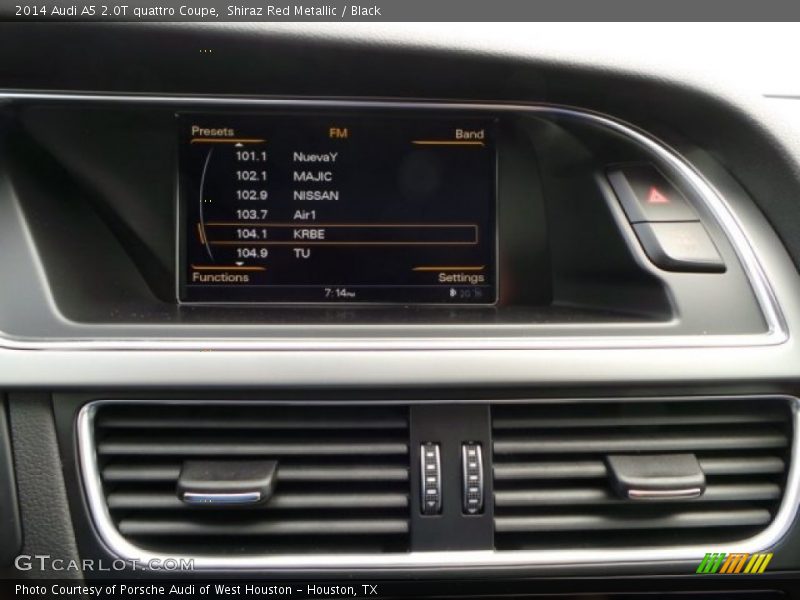 Shiraz Red Metallic / Black 2014 Audi A5 2.0T quattro Coupe