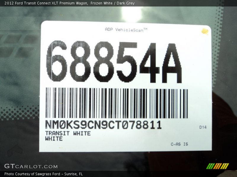 Frozen White / Dark Grey 2012 Ford Transit Connect XLT Premium Wagon