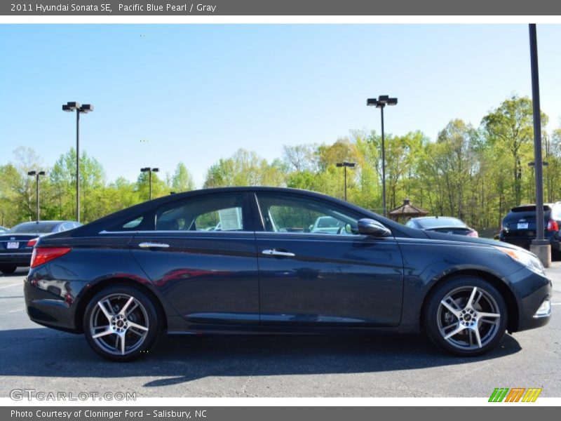 Pacific Blue Pearl / Gray 2011 Hyundai Sonata SE