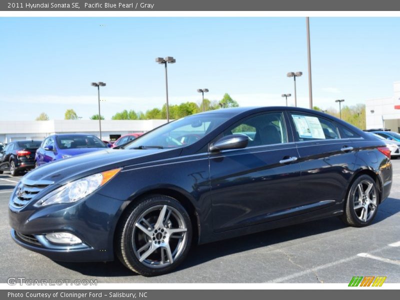 Pacific Blue Pearl / Gray 2011 Hyundai Sonata SE
