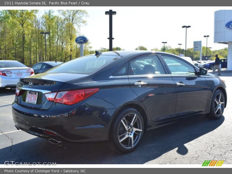 Pacific Blue Pearl / Gray 2011 Hyundai Sonata SE