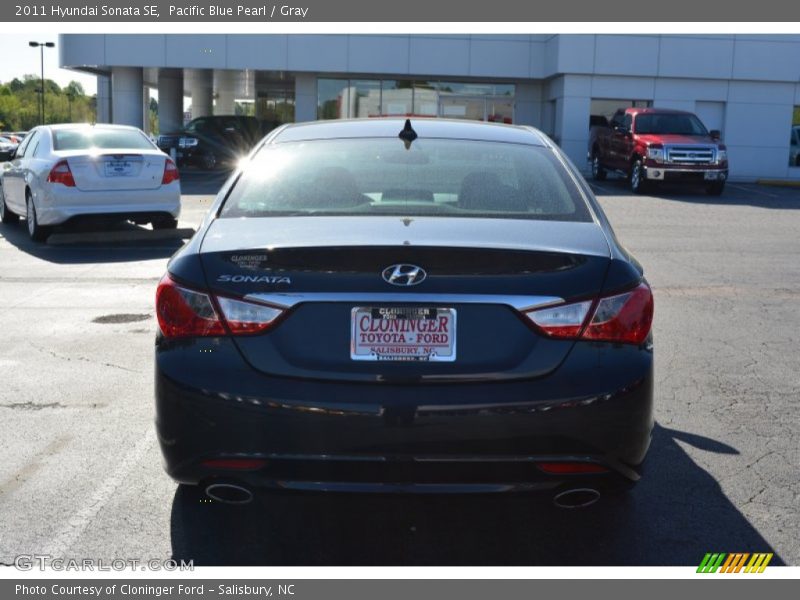 Pacific Blue Pearl / Gray 2011 Hyundai Sonata SE