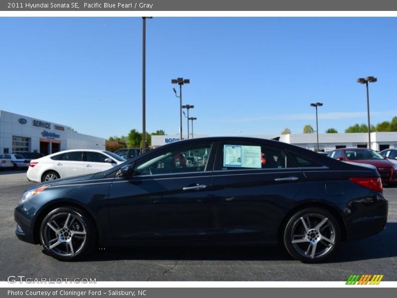 Pacific Blue Pearl / Gray 2011 Hyundai Sonata SE