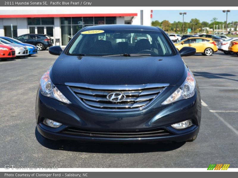 Pacific Blue Pearl / Gray 2011 Hyundai Sonata SE