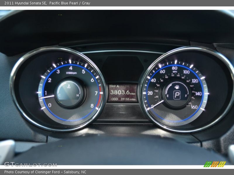 Pacific Blue Pearl / Gray 2011 Hyundai Sonata SE