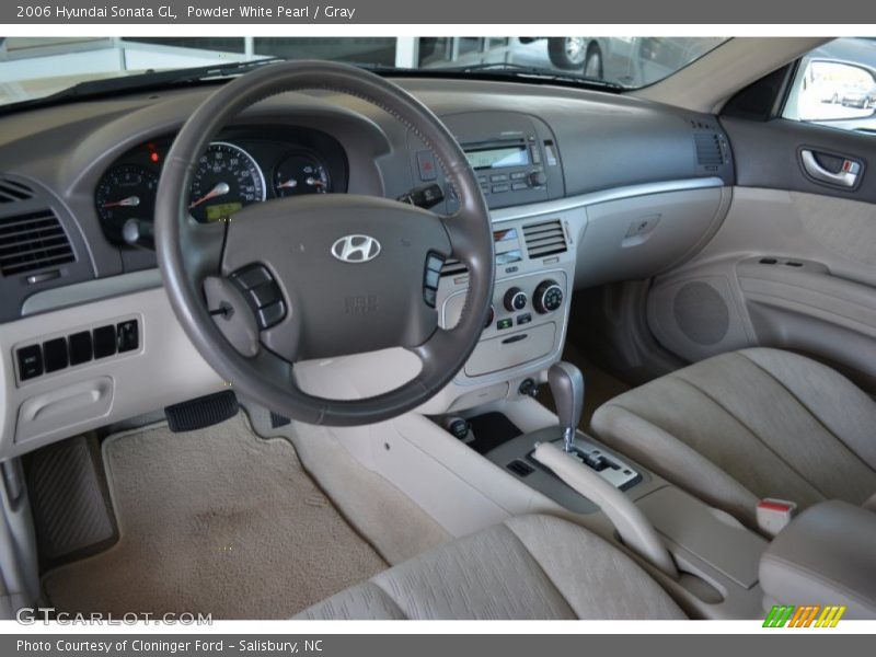 Powder White Pearl / Gray 2006 Hyundai Sonata GL