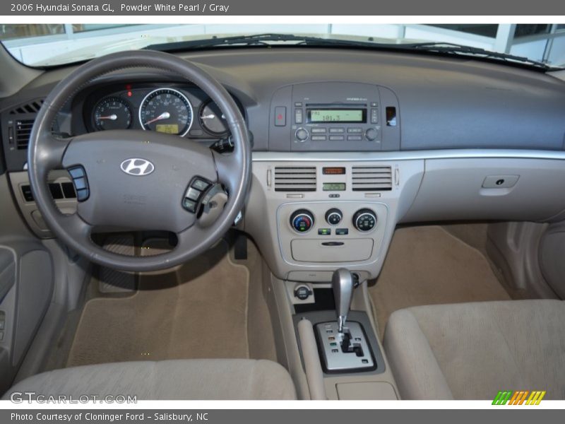 Powder White Pearl / Gray 2006 Hyundai Sonata GL