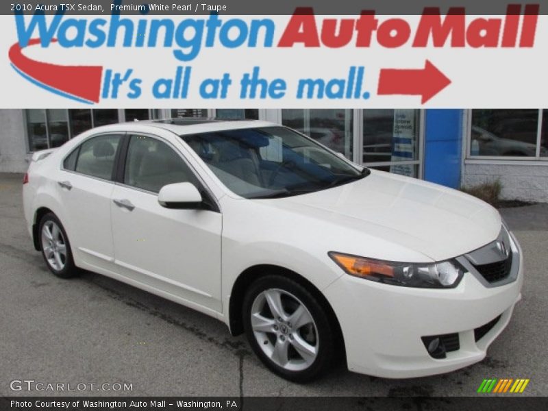 Premium White Pearl / Taupe 2010 Acura TSX Sedan