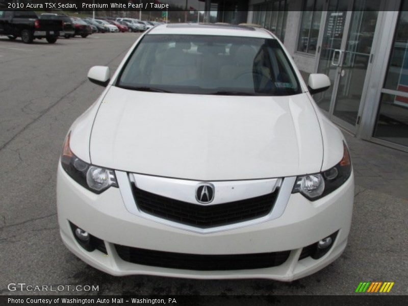 Premium White Pearl / Taupe 2010 Acura TSX Sedan