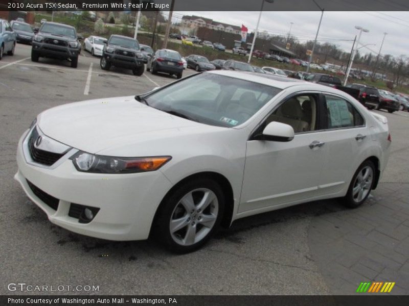 Premium White Pearl / Taupe 2010 Acura TSX Sedan