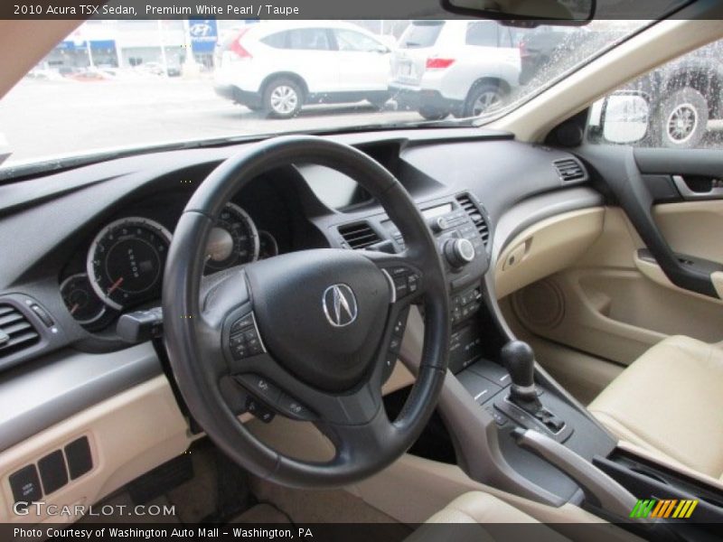 Premium White Pearl / Taupe 2010 Acura TSX Sedan