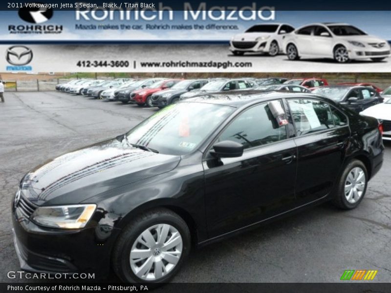 Black / Titan Black 2011 Volkswagen Jetta S Sedan