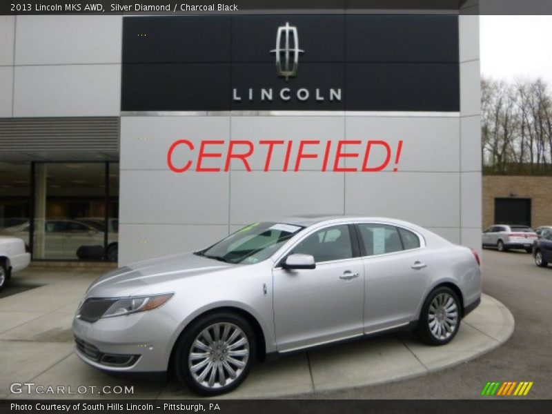 Silver Diamond / Charcoal Black 2013 Lincoln MKS AWD