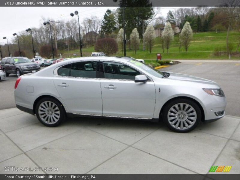 Silver Diamond / Charcoal Black 2013 Lincoln MKS AWD