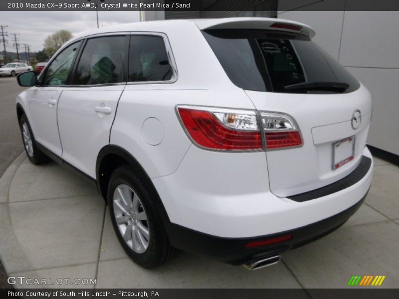 Crystal White Pearl Mica / Sand 2010 Mazda CX-9 Sport AWD