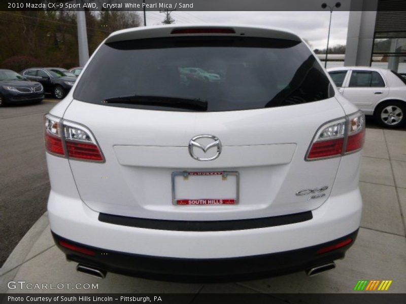 Crystal White Pearl Mica / Sand 2010 Mazda CX-9 Sport AWD