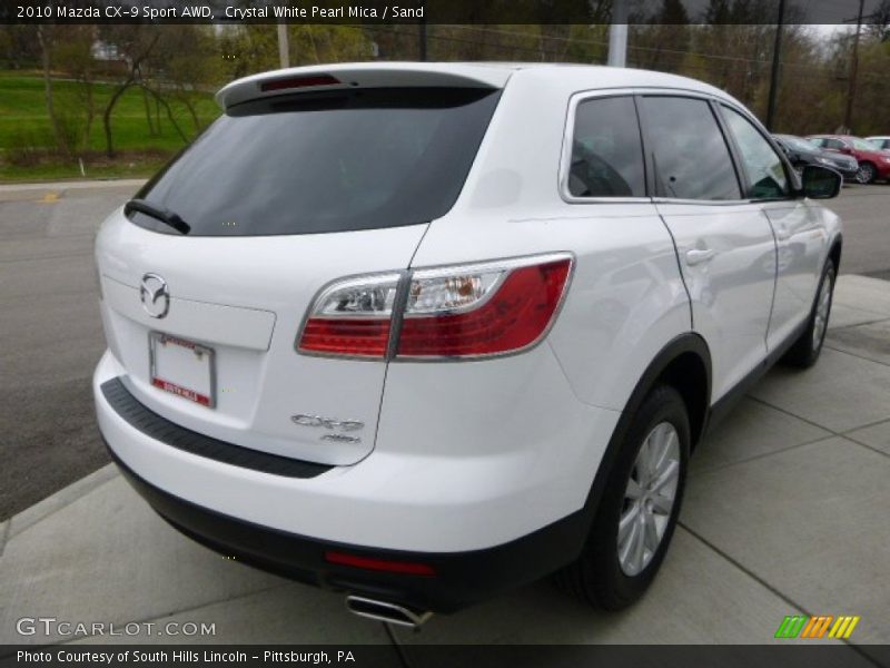 Crystal White Pearl Mica / Sand 2010 Mazda CX-9 Sport AWD