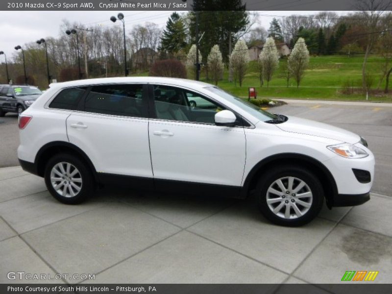 Crystal White Pearl Mica / Sand 2010 Mazda CX-9 Sport AWD