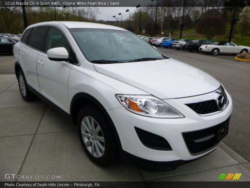 Crystal White Pearl Mica / Sand 2010 Mazda CX-9 Sport AWD