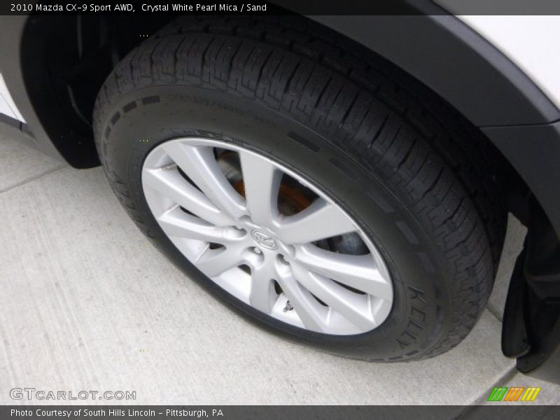 Crystal White Pearl Mica / Sand 2010 Mazda CX-9 Sport AWD