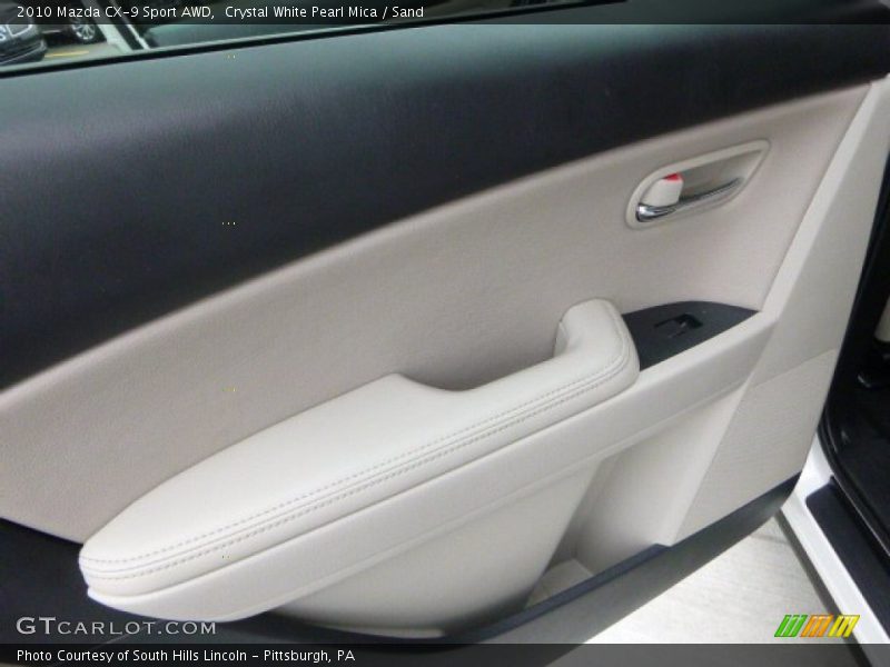 Crystal White Pearl Mica / Sand 2010 Mazda CX-9 Sport AWD