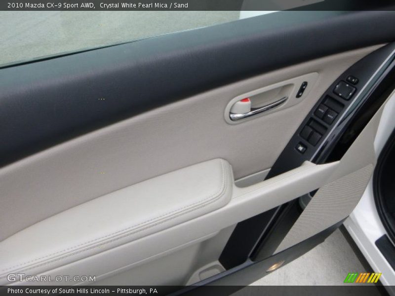 Crystal White Pearl Mica / Sand 2010 Mazda CX-9 Sport AWD