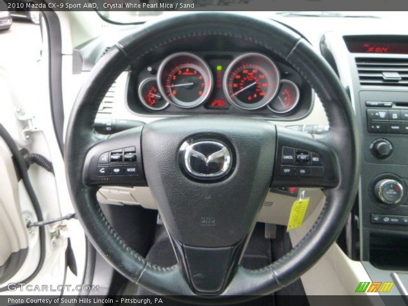 Crystal White Pearl Mica / Sand 2010 Mazda CX-9 Sport AWD