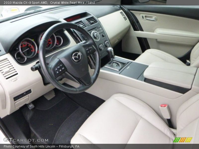 Crystal White Pearl Mica / Sand 2010 Mazda CX-9 Sport AWD