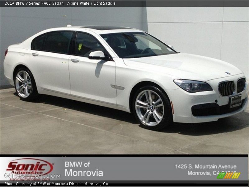 Alpine White / Light Saddle 2014 BMW 7 Series 740Li Sedan