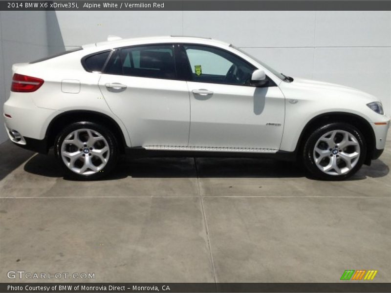 Alpine White / Vermilion Red 2014 BMW X6 xDrive35i