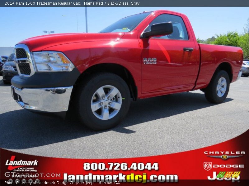 Flame Red / Black/Diesel Gray 2014 Ram 1500 Tradesman Regular Cab