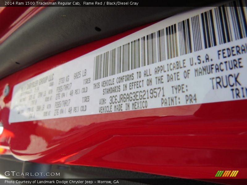 Flame Red / Black/Diesel Gray 2014 Ram 1500 Tradesman Regular Cab