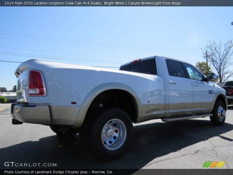 Bright White / Canyon Brown/Light Frost Beige 2014 Ram 3500 Laramie Longhorn Crew Cab 4x4 Dually