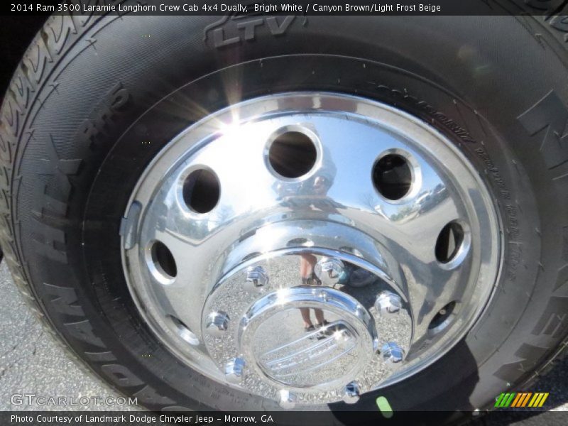 Bright White / Canyon Brown/Light Frost Beige 2014 Ram 3500 Laramie Longhorn Crew Cab 4x4 Dually