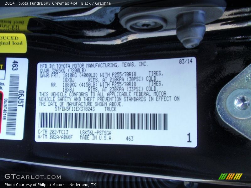 Black / Graphite 2014 Toyota Tundra SR5 Crewmax 4x4
