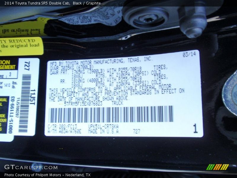 Black / Graphite 2014 Toyota Tundra SR5 Double Cab