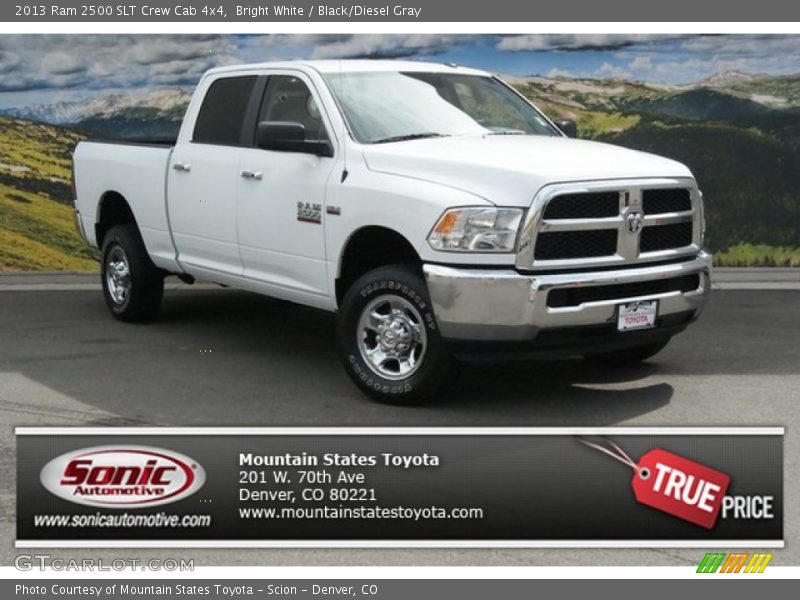Bright White / Black/Diesel Gray 2013 Ram 2500 SLT Crew Cab 4x4