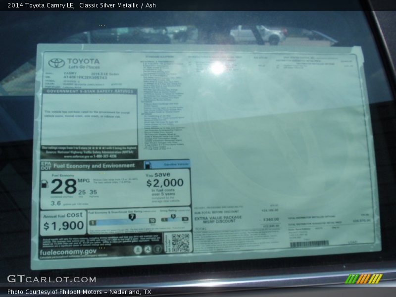 Classic Silver Metallic / Ash 2014 Toyota Camry LE