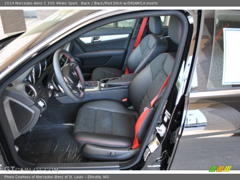 Black / Black/Red Stitch w/DINAMICA Inserts 2014 Mercedes-Benz C 300 4Matic Sport