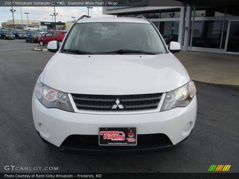 Diamond White Pearl / Beige 2007 Mitsubishi Outlander LS 4WD