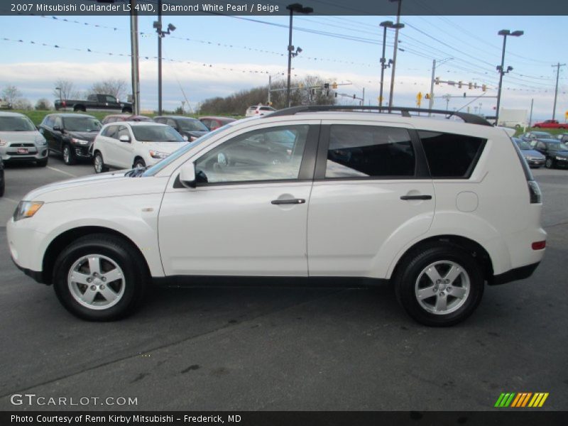 Diamond White Pearl / Beige 2007 Mitsubishi Outlander LS 4WD