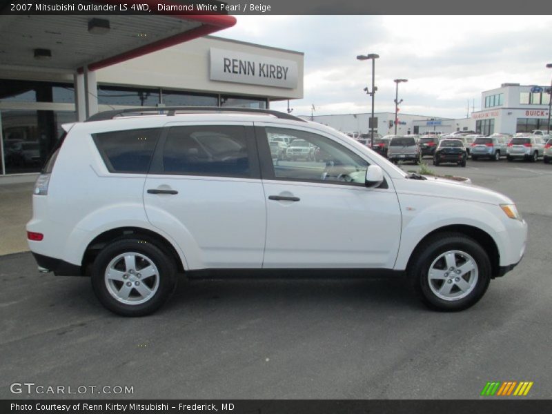 Diamond White Pearl / Beige 2007 Mitsubishi Outlander LS 4WD