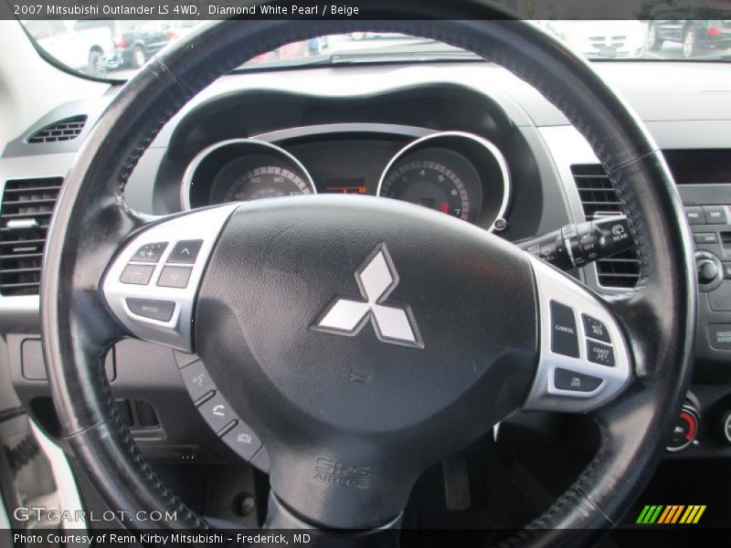 Diamond White Pearl / Beige 2007 Mitsubishi Outlander LS 4WD