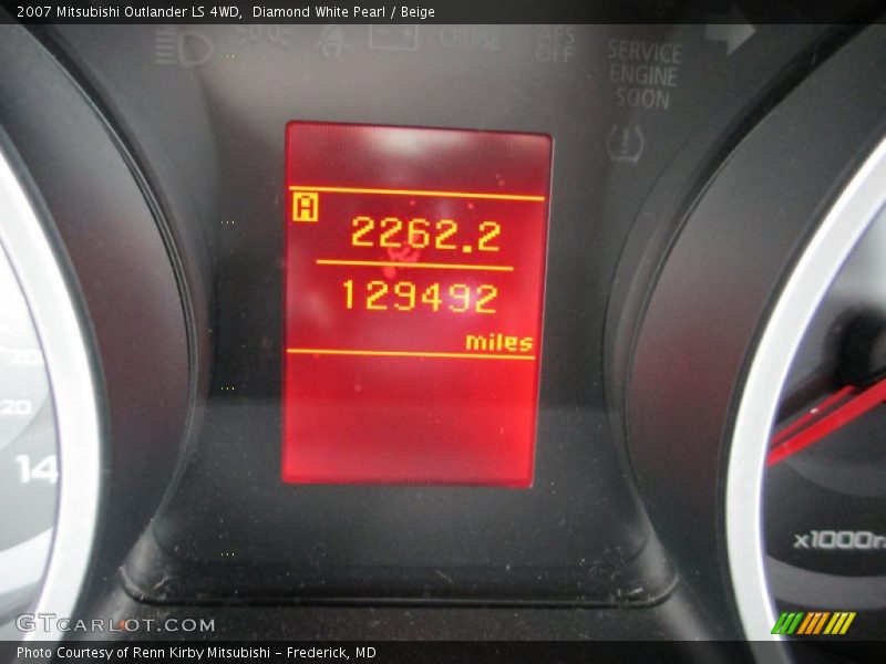 Diamond White Pearl / Beige 2007 Mitsubishi Outlander LS 4WD