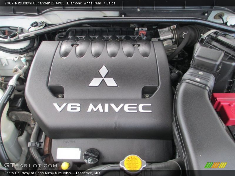 Diamond White Pearl / Beige 2007 Mitsubishi Outlander LS 4WD