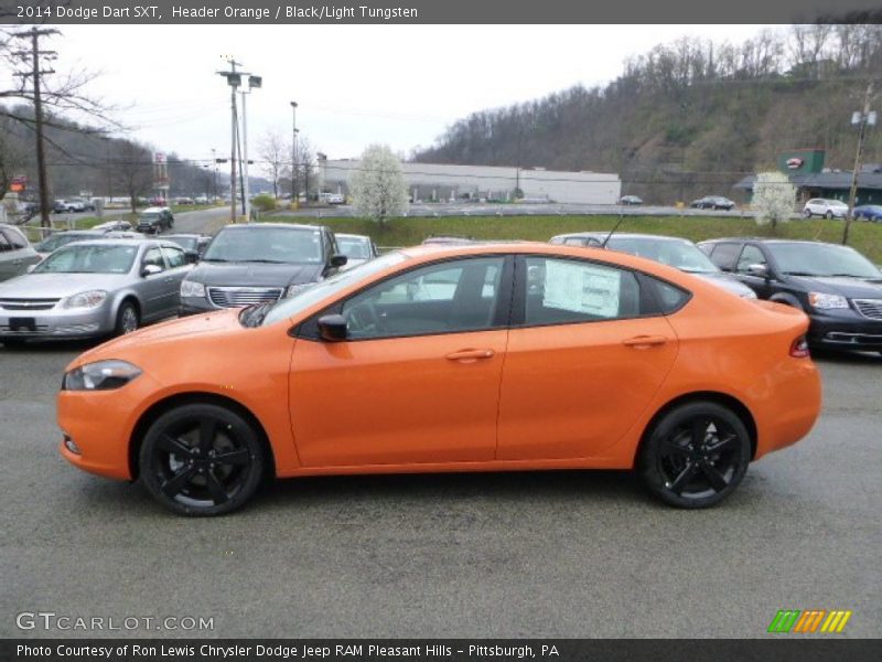 Header Orange / Black/Light Tungsten 2014 Dodge Dart SXT