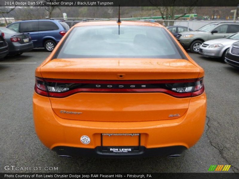 Header Orange / Black/Light Tungsten 2014 Dodge Dart SXT