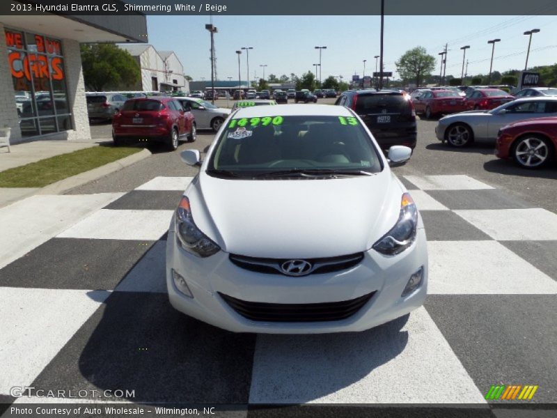 Shimmering White / Beige 2013 Hyundai Elantra GLS