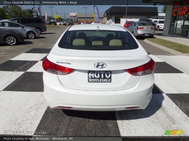 Shimmering White / Beige 2013 Hyundai Elantra GLS