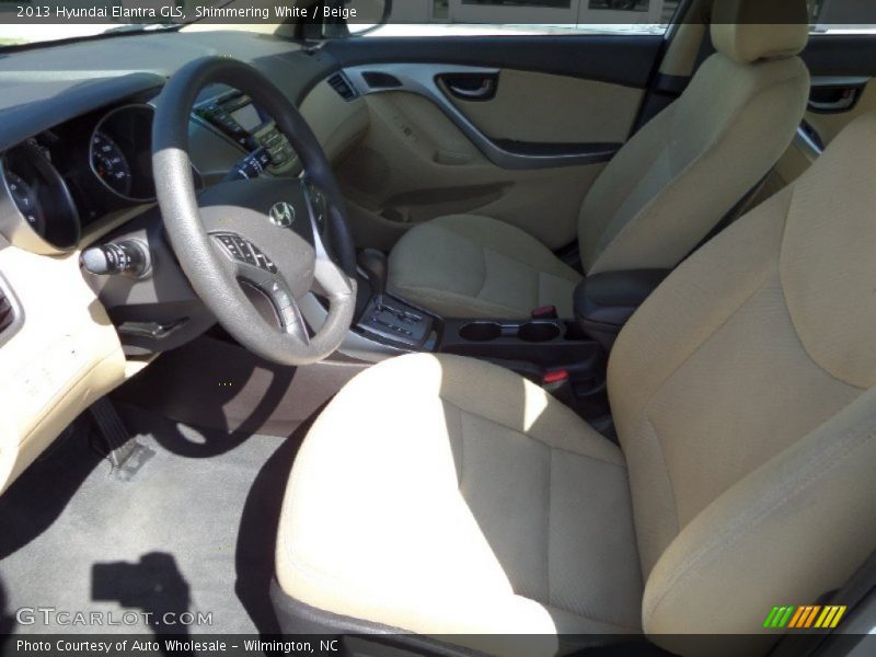 Shimmering White / Beige 2013 Hyundai Elantra GLS